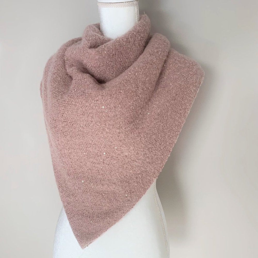 Shimmery Blush / Light Pink/ Mauve Triangle Scarf - NEW!